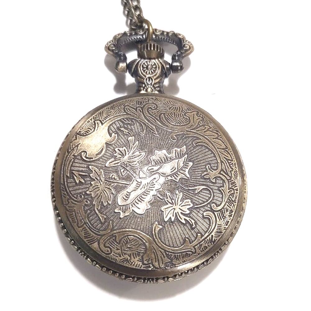 One Piece Pocket Watch Gold Bronze Pirate Anime Necklace Clock Christmas Gift